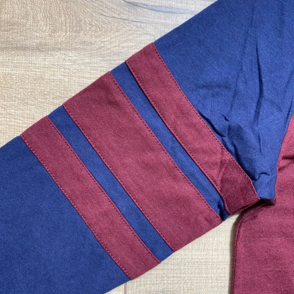 The Children's Place Boys Striped Arm Long Sleeve Henley Top Size Large Red Blue